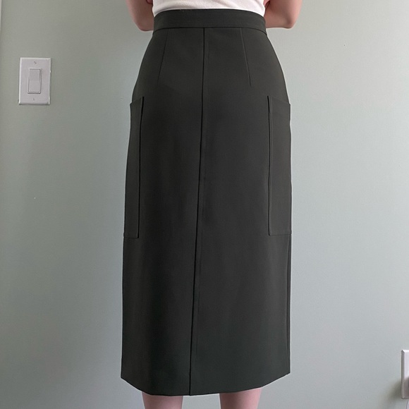 Contemporaine Simons Midi Skirt Dark Green Size 2 - Picture 3 of 13